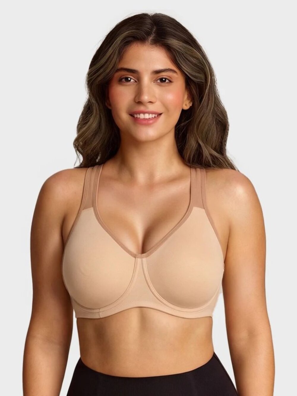 Shecurve Unlined External Underwire Full Coverage Sports Bra 38E BNWT
